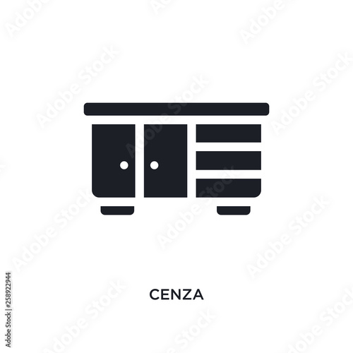 black cenza isolated vector icon. simple element illustration from furniture and household concept vector icons. cenza editable black logo symbol design on white background. can be use for web and photo