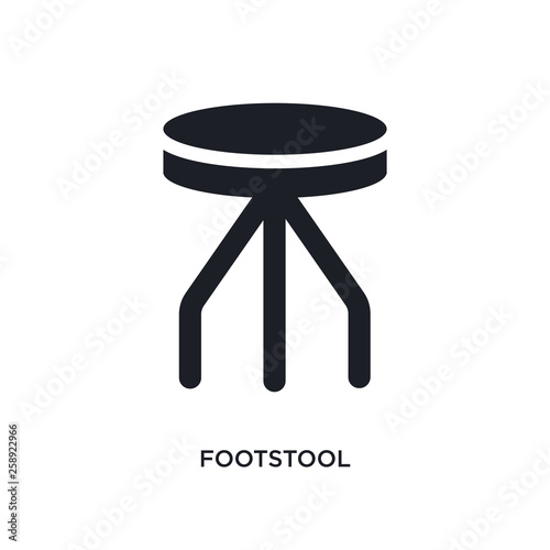 black footstool isolated vector icon. simple element illustration from furniture and household concept vector icons. footstool editable black logo symbol design on white background. can be use for photo