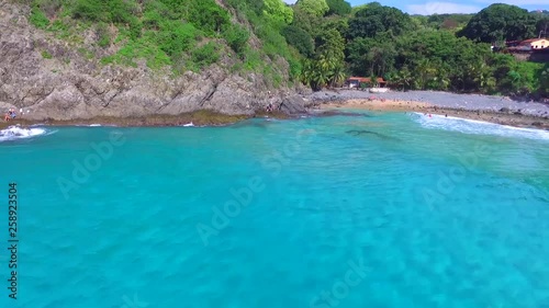 Beach with blue water in Brazil - Video by drone
