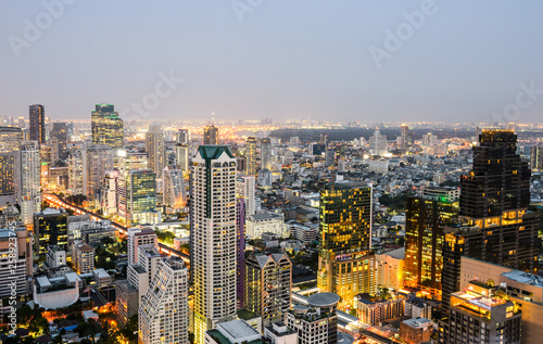 bangkok skyline skyscrapers cityscape in the evening