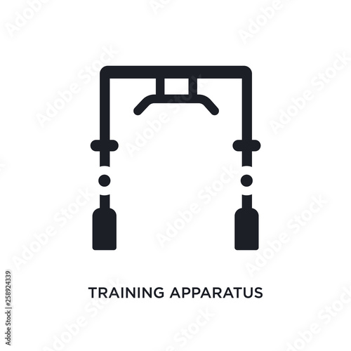 black training apparatus isolated vector icon. simple element illustration from gym and fitness concept vector icons. training apparatus editable logo symbol design on white background. can be use