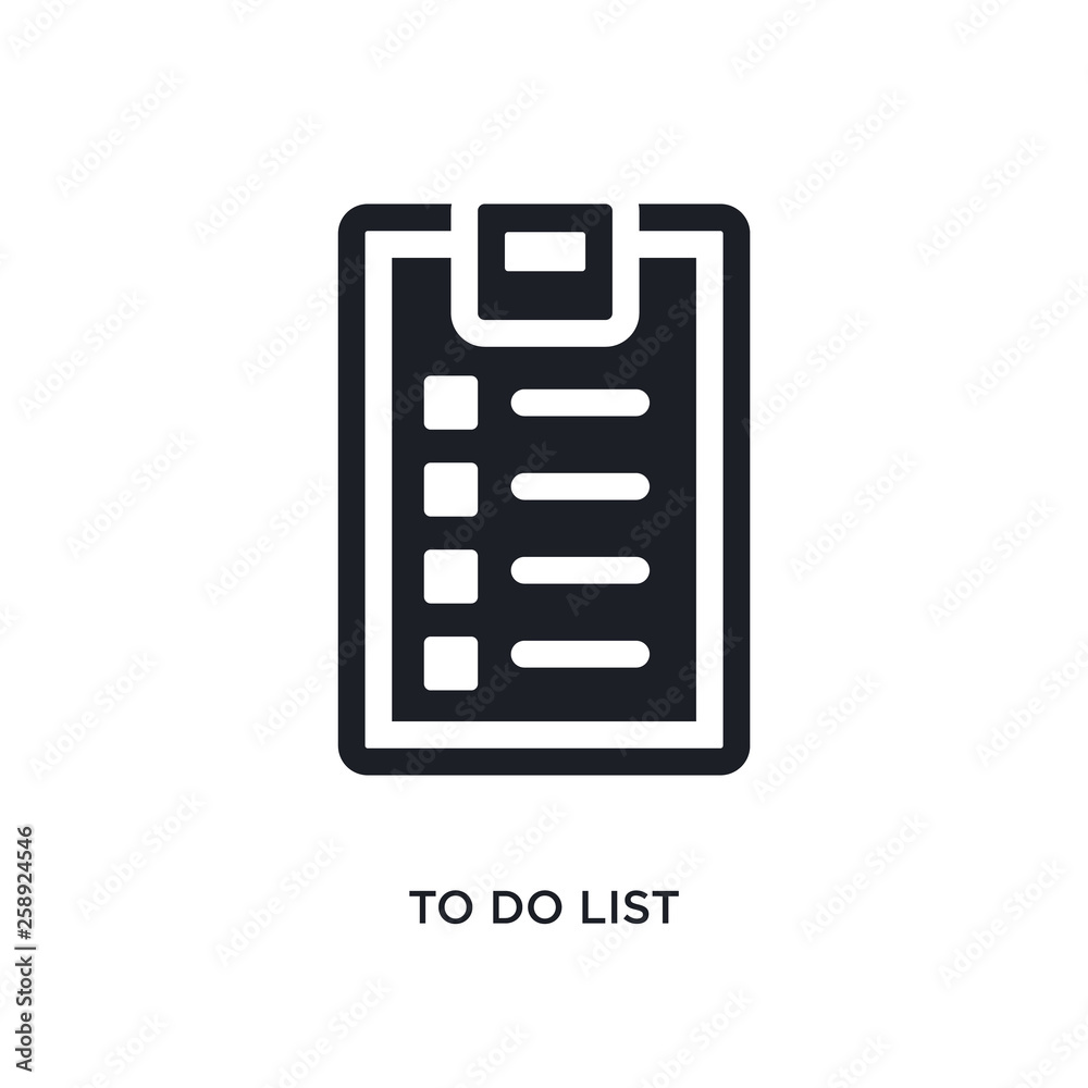 black to do list isolated vector icon. simple element illustration from gym and fitness concept vector icons. to do list editable logo symbol design on white background. can be use for web and black to do list isolated vector icon. simple element illustration from gym and fitness concept vector icons. to do list editable logo symbol design on white background. can be use for web and