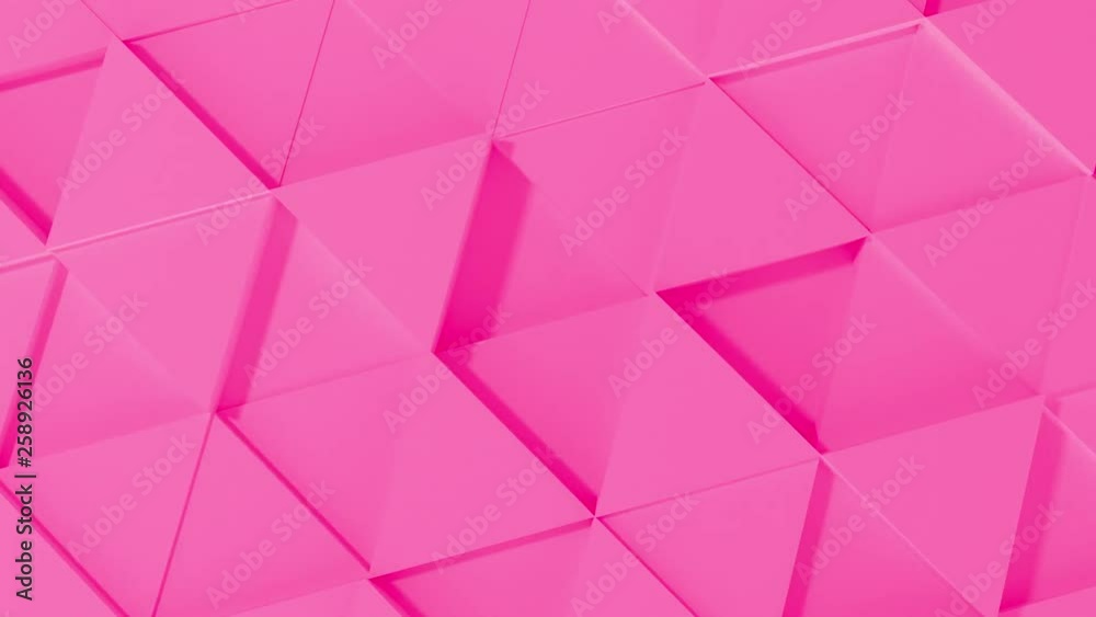 Abstract 3d geometric violet triangle wall animation. 4k computer rendering footage. loop. Abstract 3d geometric violet triangle wall animation. 4k computer rendering footage. loop.