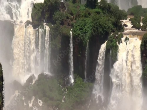 waterfalls and flying birds 