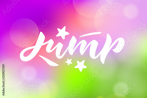 Vector illustration of Jump text. Trampoline park concept.