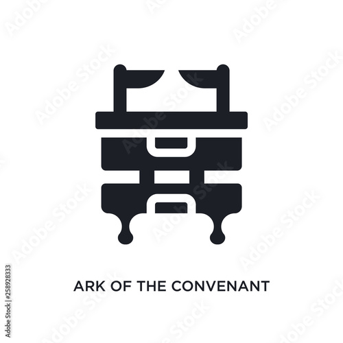 black ark of the convenant isolated vector icon. simple element illustration from religion concept vector icons. ark of the convenant editable logo symbol design on white background. can be use for