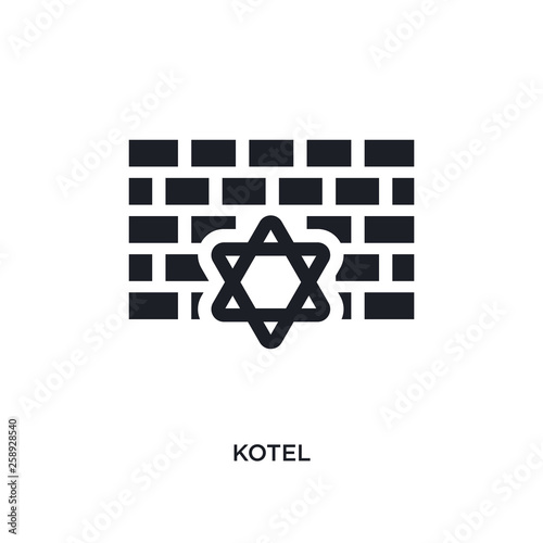 black kotel isolated vector icon. simple element illustration from religion concept vector icons. kotel editable logo symbol design on white background. can be use for web and mobile