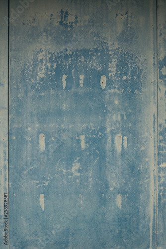The old blue shutter door