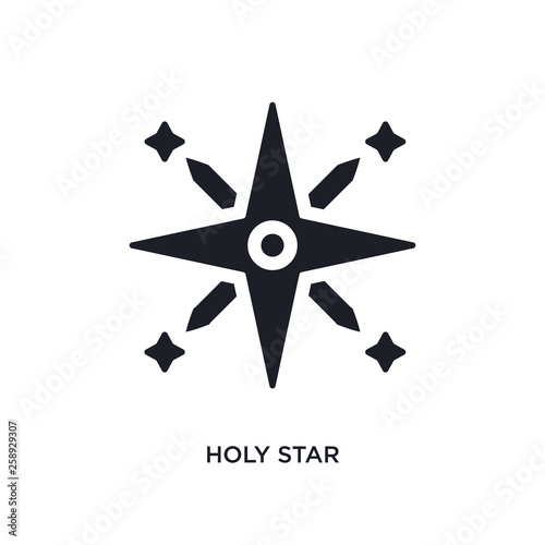 black holy star isolated vector icon. simple element illustration from religion concept vector icons. holy star editable logo symbol design on white background. can be use for web and mobile