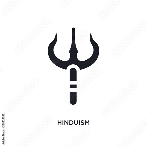 black hinduism isolated vector icon. simple element illustration from religion concept vector icons. hinduism editable logo symbol design on white background. can be use for web and mobile
