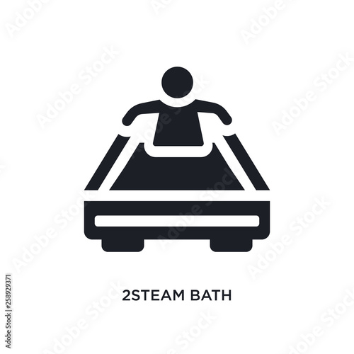 black 2steam bath isolated vector icon. simple element illustration from sauna concept vector icons. 2steam bath editable logo symbol design on white background. can be use for web and mobile photo