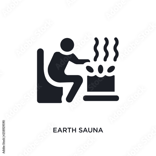 black earth sauna isolated vector icon. simple element illustration from sauna concept vector icons. earth sauna editable logo symbol design on white background. can be use for web and mobile