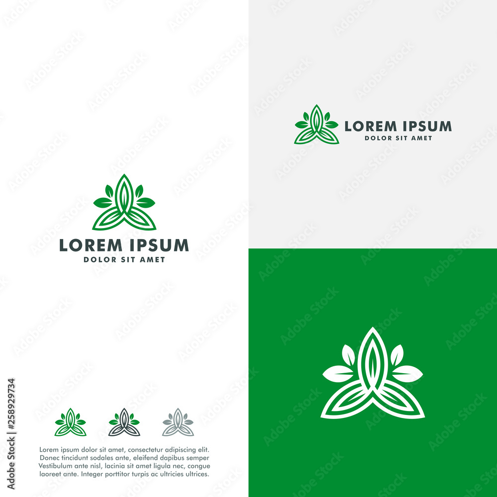 Vector Abstract Nature Logo Template. Eco Leaf Icon designs