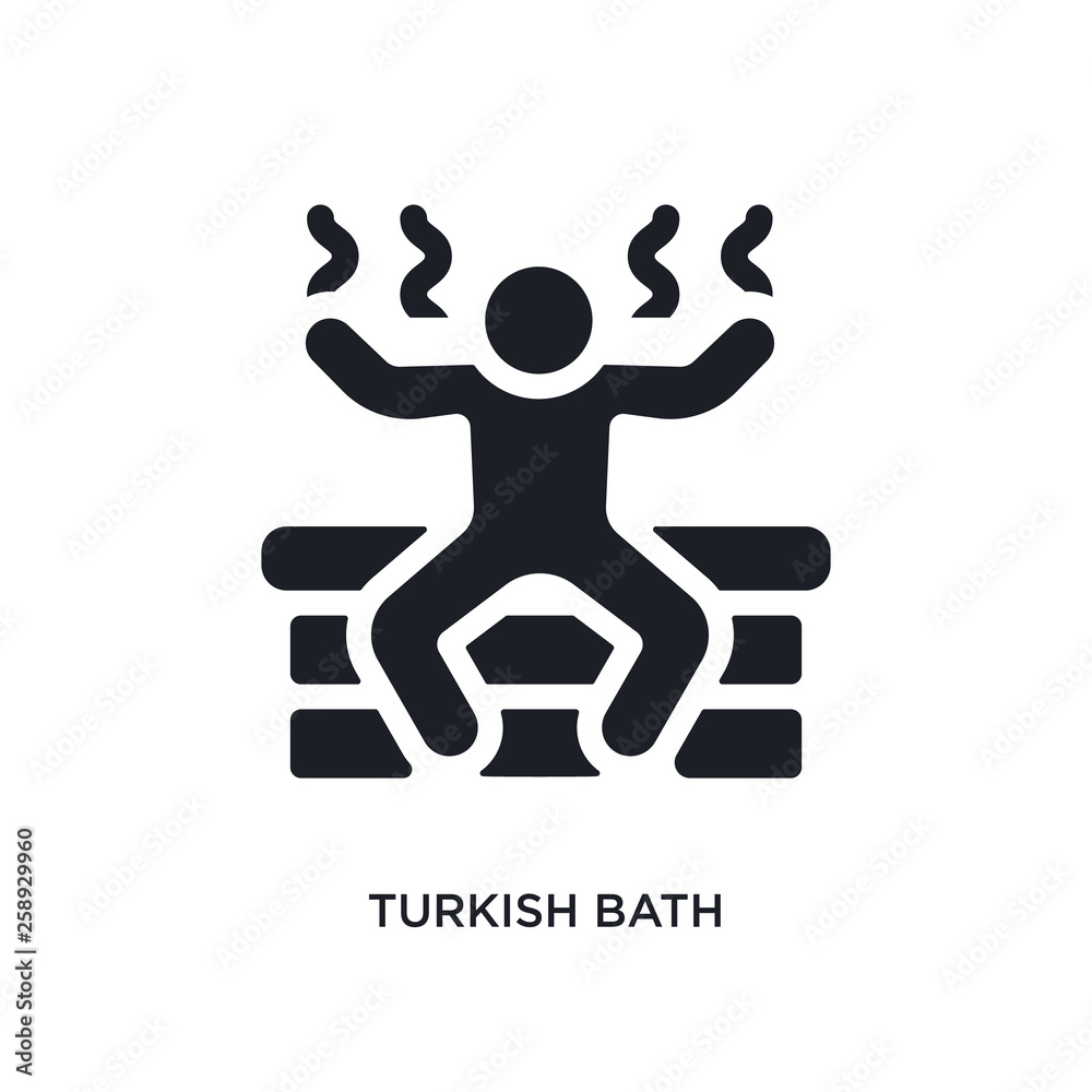 black turkish bath isolated vector icon. simple element illustration from sauna concept vector icons. turkish bath editable logo symbol design on white background. can be use for web and mobile black turkish bath isolated vector icon. simple element illustration from sauna concept vector icons. turkish bath editable logo symbol design on white background. can be use for web and mobile
