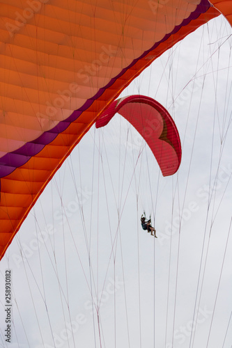Paragliding in the sky