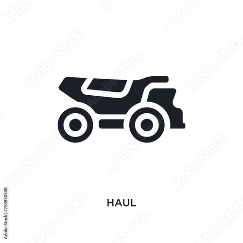 black haul isolated vector icon. simple element illustration from transportation concept vector icons. haul editable logo symbol design on white background. can be use for web and mobile