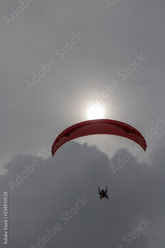 Paragliding in the sky