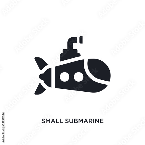 black small submarine isolated vector icon. simple element illustration from transport-aytan concept vector icons. small submarine editable logo symbol design on white background. can be use for web