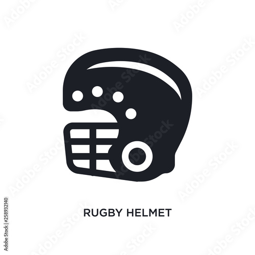black rugby helmet isolated vector icon. simple element illustration from united states of america concept vector icons. rugby helmet editable logo symbol design on white background. can be use for