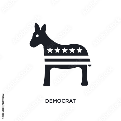 black democrat isolated vector icon. simple element illustration from united states of america concept vector icons. democrat editable logo symbol design on white background. can be use for web and