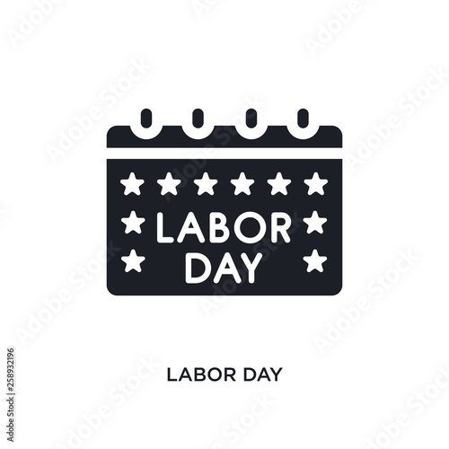 black labor day isolated vector icon. simple element illustration from united states of america concept vector icons. labor day editable logo symbol design on white background. can be use for web