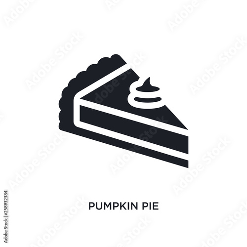 black pumpkin pie isolated vector icon. simple element illustration from united states of america concept vector icons. pumpkin pie editable logo symbol design on white background. can be use for