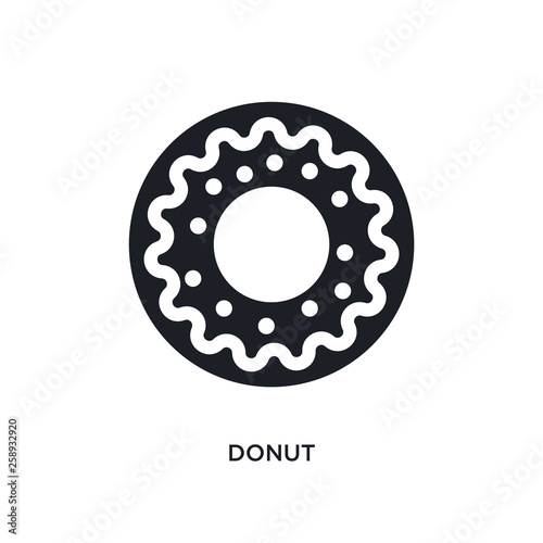 black donut isolated vector icon. simple element illustration from united states concept vector icons. donut editable logo symbol design on white background. can be use for web and mobile