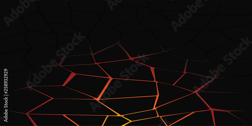 Abstract vector background with cracked ground and lava. Eps 10