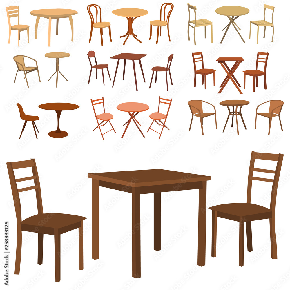 set of furniture, table and chair set of furniture, table and chair
