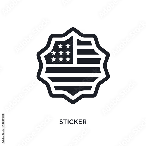 black sticker isolated vector icon. simple element illustration from united states concept vector icons. sticker editable logo symbol design on white background. can be use for web and mobile