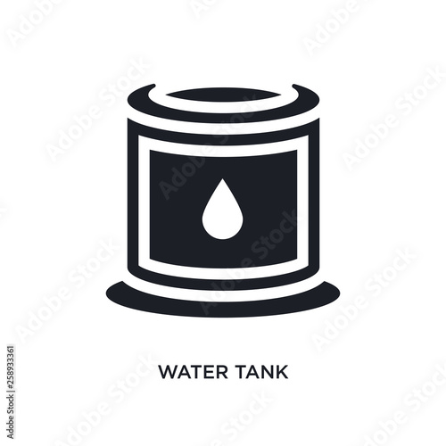 black water tank isolated vector icon. simple element illustration from industry concept vector icons. water tank editable logo symbol design on white background. can be use for web and mobile