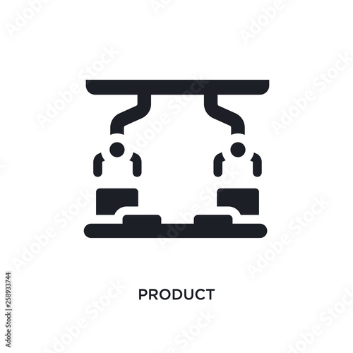 black product isolated vector icon. simple element illustration from industry concept vector icons. product editable logo symbol design on white background. can be use for web and mobile