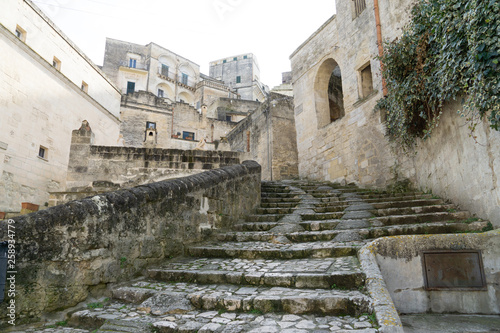Panoramic view of the Sassi of Matera  the underground city  the ancient town  Basilicata  southern Italy.