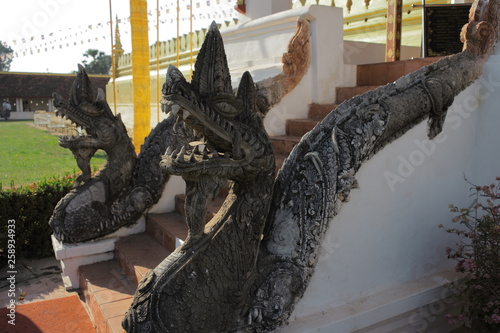 Vientiane Laos -, 1 Apr. 2019; Pha That Luang (Gold Stupa) or “Great Stupa” was built in 1566 after King Setthathirath had made Vientiane the new capital of the Lan Xang Kingdom. photo