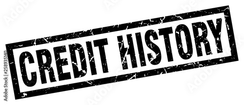 square grunge black credit history stamp