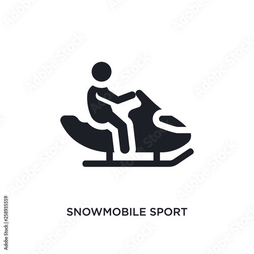 black snowmobile sport isolated vector icon. simple element illustration from sport concept vector icons. snowmobile sport editable logo symbol design on white background. can be use for web and