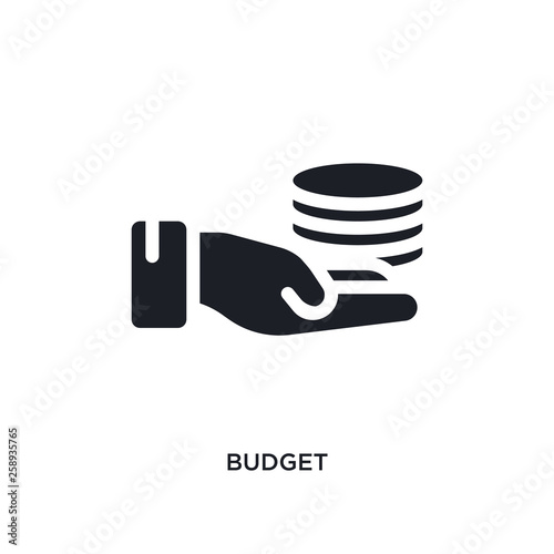 black budget isolated vector icon. simple element illustration from startup stategy and concept vector icons. budget editable logo symbol design on white background. can be use for web and mobile