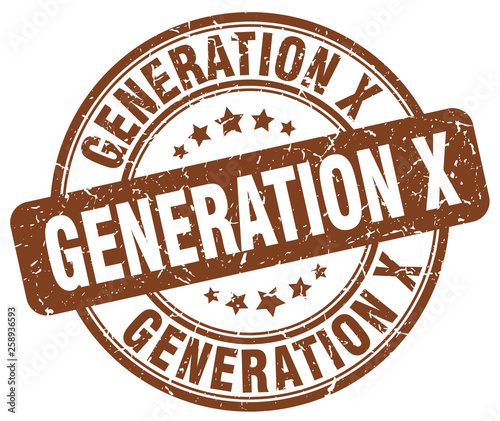 generation x brown grunge stamp