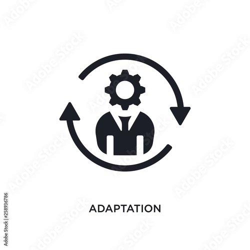 black adaptation isolated vector icon. simple element illustration from startup concept vector icons. adaptation editable logo symbol design on white background. can be use for web and mobile
