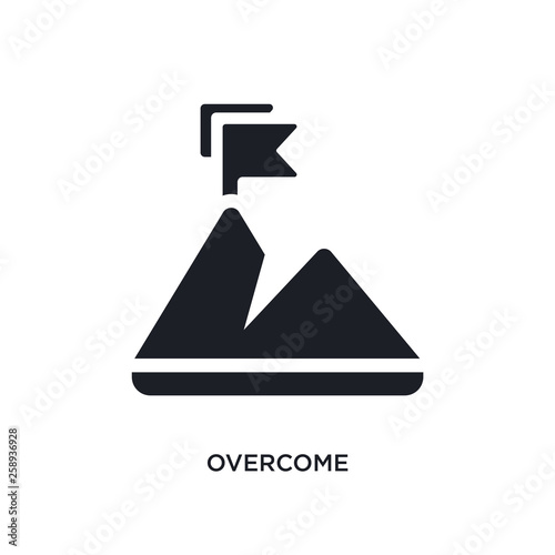 black overcome isolated vector icon. simple element illustration from startup concept vector icons. overcome editable logo symbol design on white background. can be use for web and mobile