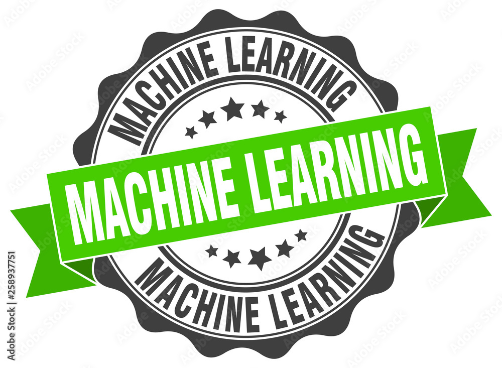 Obraz premium machine learning stamp. sign. seal