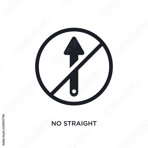 black no straight isolated vector icon. simple element illustration from traffic signs concept vector icons. no straight editable logo symbol design on white background. can be use for web and