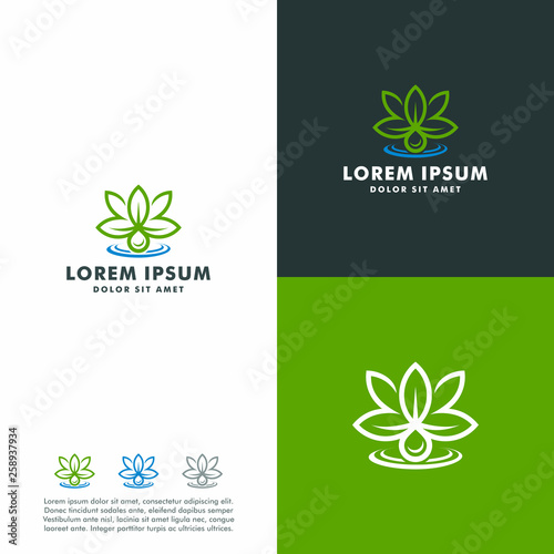 Vector Abstract Marijuana Oil logo template