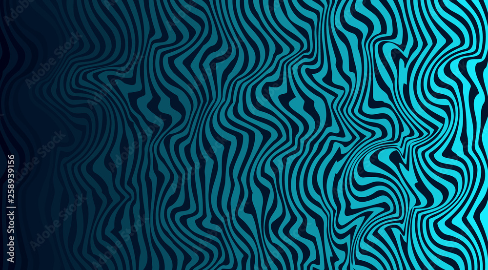 Abstract pattern of wavy lines with a beautiful gradient