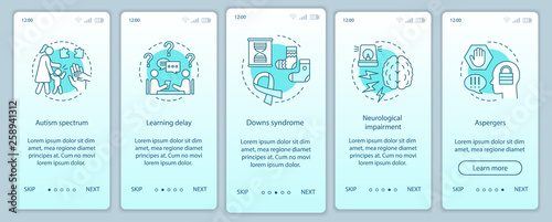 Child home care onboarding mobile app page screen vector template