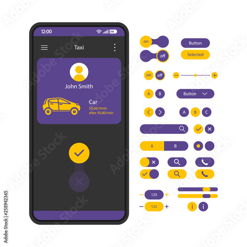 Car leasing app interface vector template