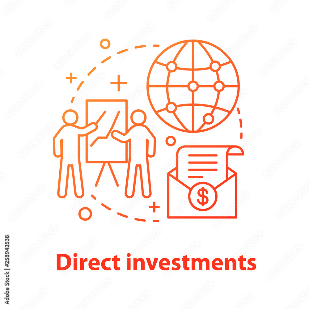 Direct investments concept icon Direct investments concept icon