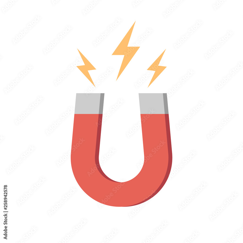 Magnet icon isolated on white background. Vector illustration. Magnet icon isolated on white background. Vector illustration.