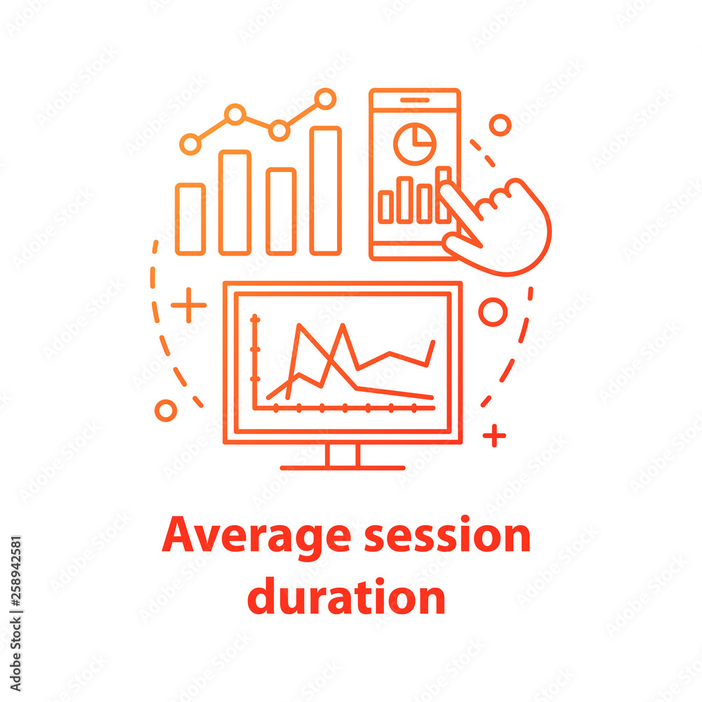 Fototapeta premium Average session duration concept icon