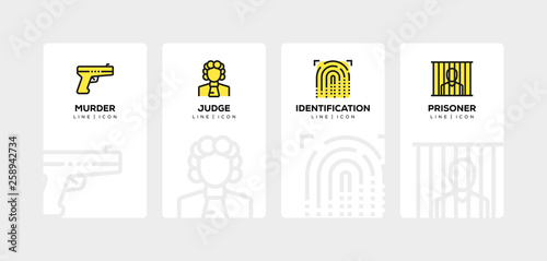 LAW AND JUSTICE LINE ICON SET